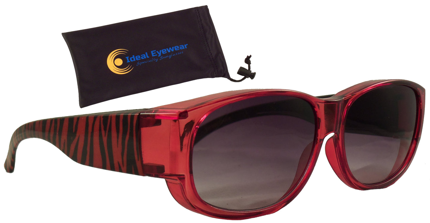 Animal Print Fit Over Sunglasses - Zebra, Tiger - Wear Over Prescription Glasses - Ideal Eyewear