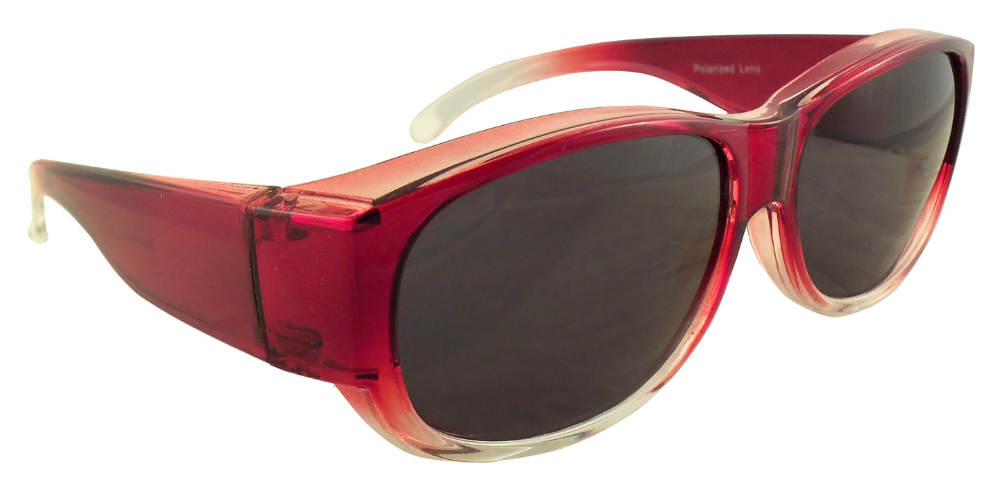 Womens Ombre Fit Over Sunglasses - Wear Over Prescription Glasses - Polarized Lenses - Ideal Eyewear