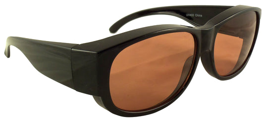Fit Over Sunglasses with Blue Blocking HD Driving Lens - Wear Over Prescription Glasses for Men or Women - Ideal Eyewear
