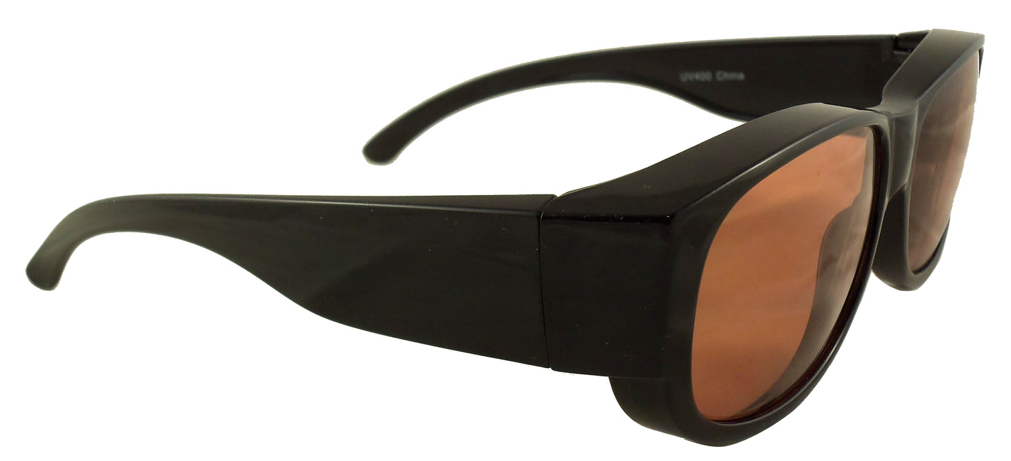 Fit Over Sunglasses with Blue Blocking HD Driving Lens - Wear Over Prescription Glasses for Men or Women - Ideal Eyewear