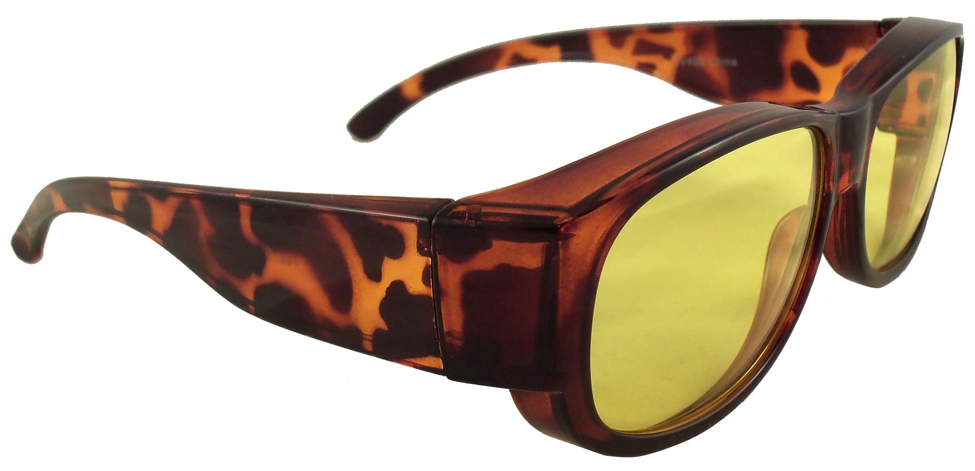 Night Driving Fit Over Sunglasses with Yellow Lenses - Wear Over Prescription Glasses for Men or Women - Ideal Eyewear