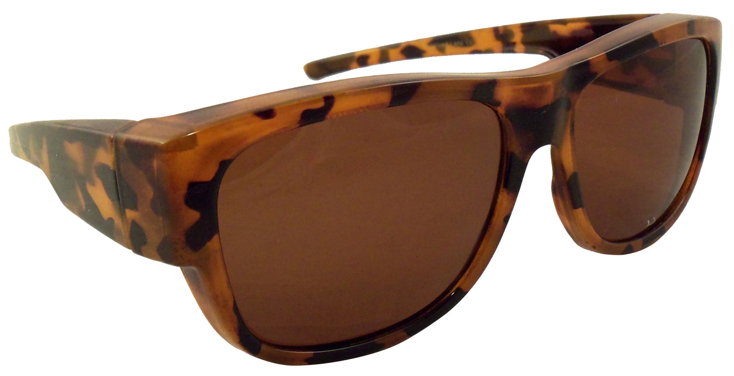 Womens Fit Over Sunglasses in Tortoise Colors - Wear Over Prescription Glasses - Polarized - Ideal Eyewear