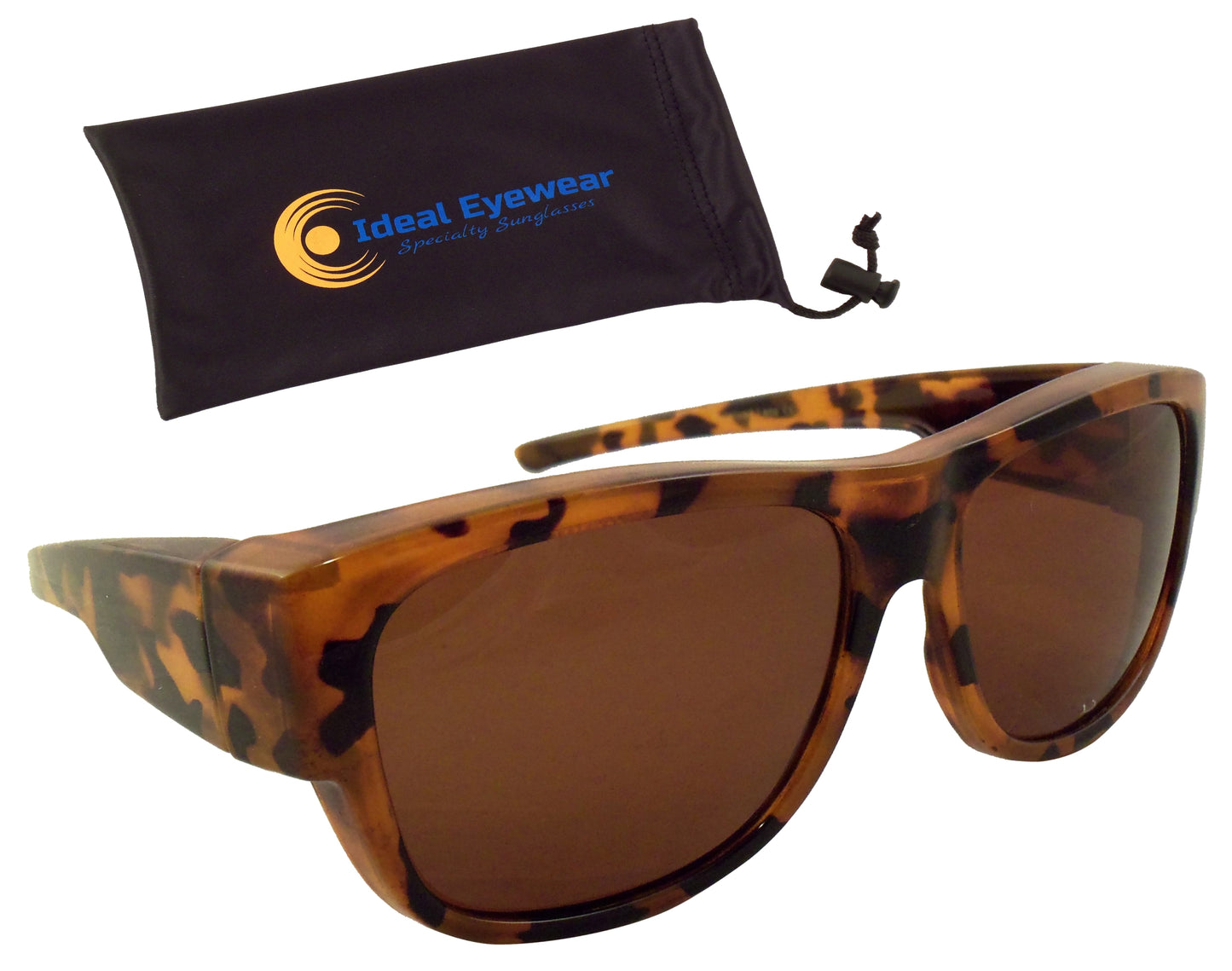 Womens Fit Over Sunglasses in Tortoise Colors - Wear Over Prescription Glasses - Polarized - Ideal Eyewear