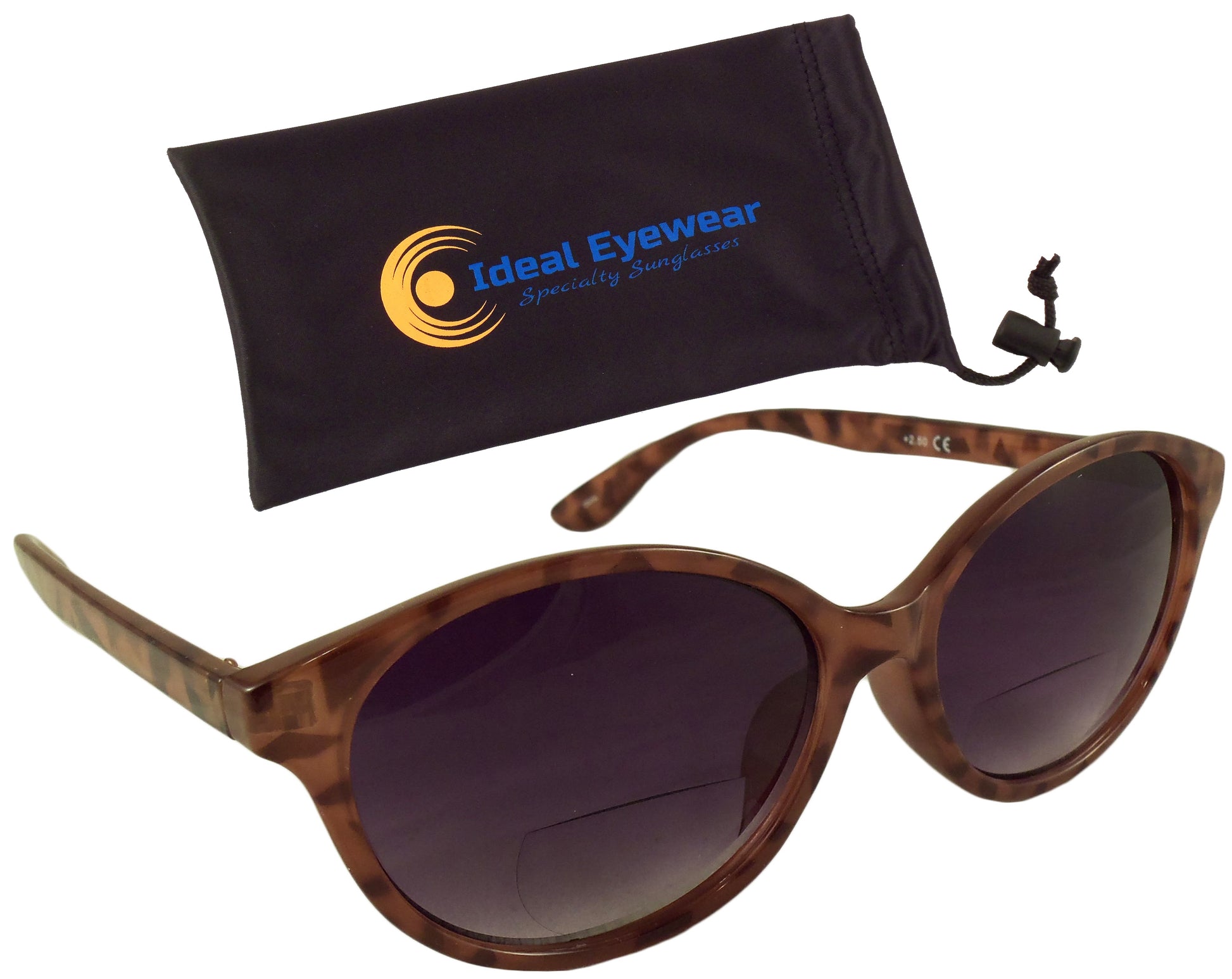 Womens Bifocal Sunglasses - Low Profile Sun Readers - Antiglare Reading Glasses - Gradient UV400 Lens - Cat Eye - Ideal Eyewear