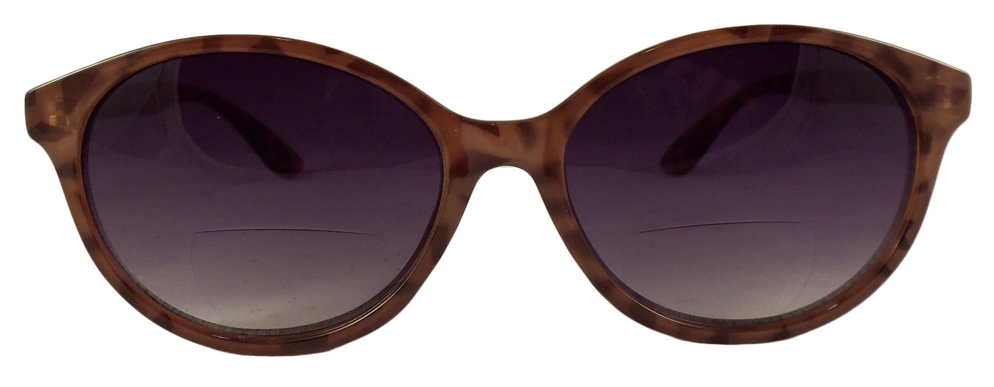 Womens Bifocal Sunglasses - Low Profile Sun Readers - Antiglare Reading Glasses - Gradient UV400 Lens - Cat Eye - Ideal Eyewear