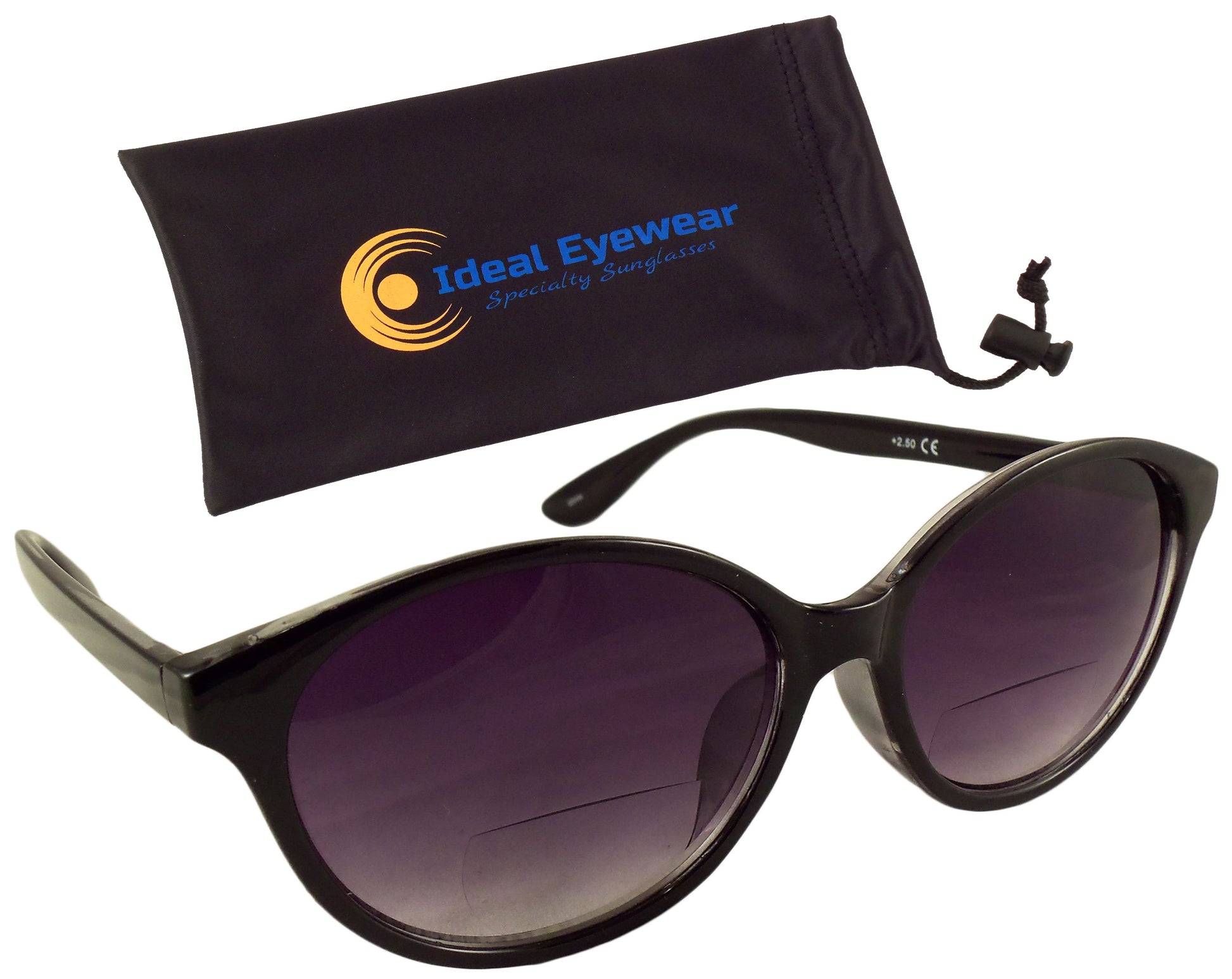 Womens Bifocal Sunglasses - Low Profile Sun Readers - Antiglare Reading Glasses - Gradient UV400 Lens - Cat Eye - Ideal Eyewear