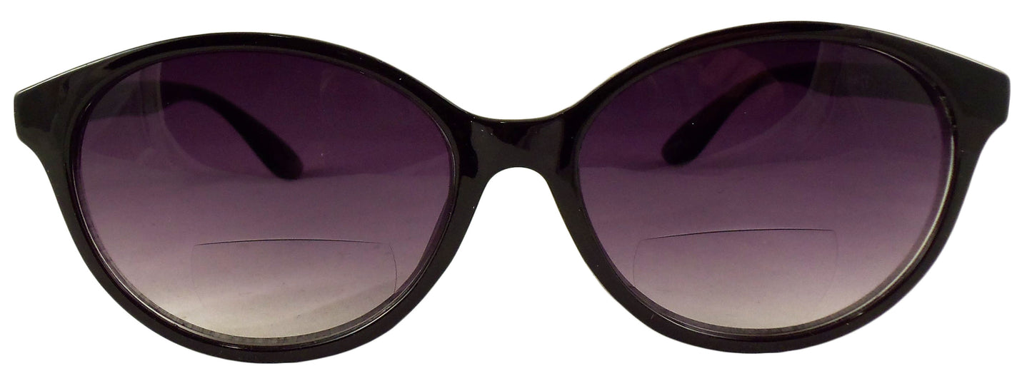 Womens Bifocal Sunglasses - Low Profile Sun Readers - Antiglare Reading Glasses - Gradient UV400 Lens - Cat Eye - Ideal Eyewear