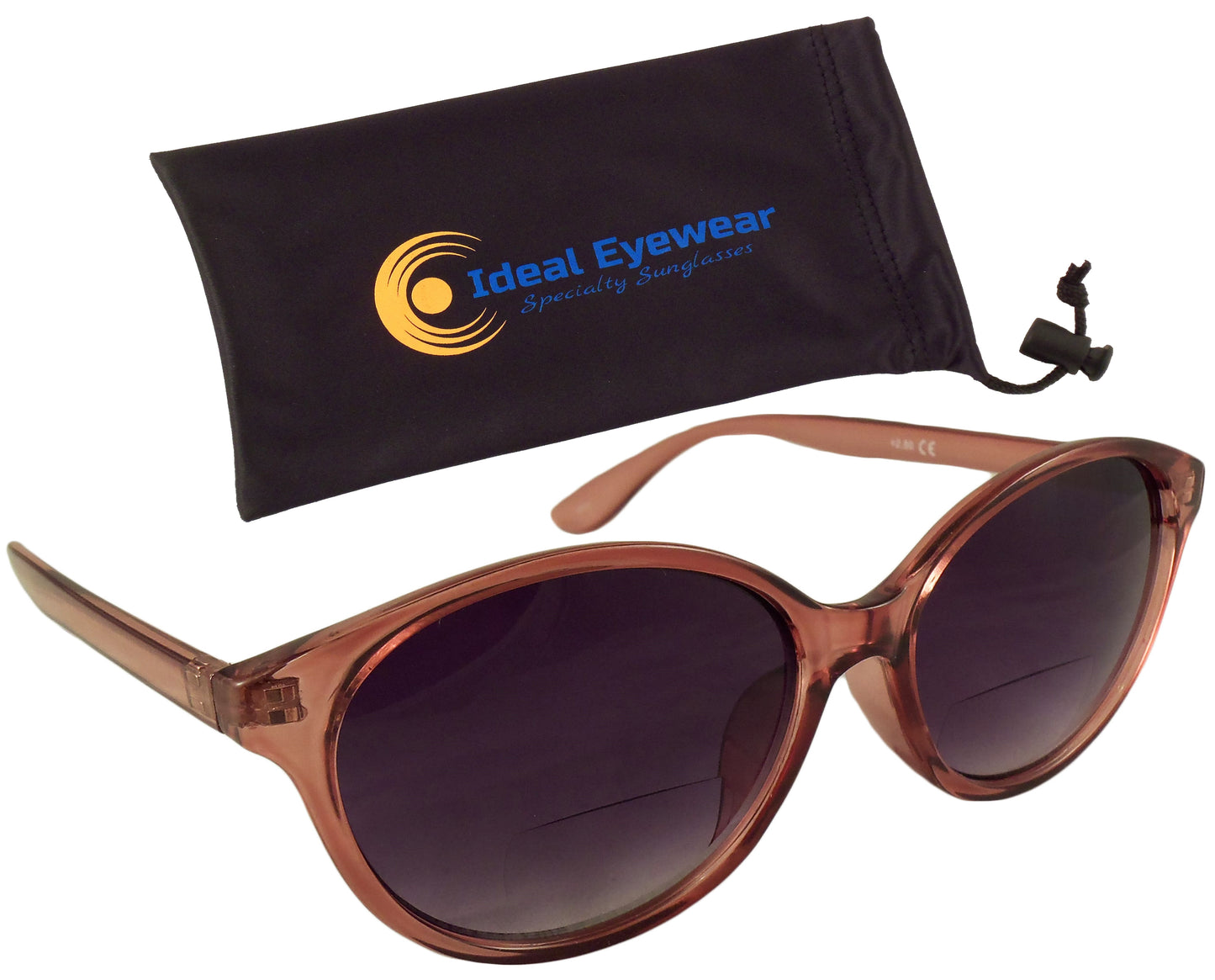 Womens Bifocal Sunglasses - Low Profile Sun Readers - Antiglare Reading Glasses - Gradient UV400 Lens - Cat Eye - Ideal Eyewear