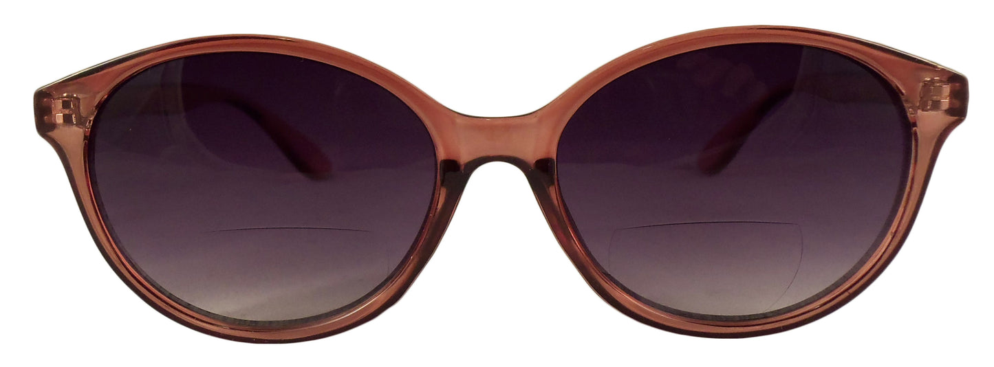 Womens Bifocal Sunglasses - Low Profile Sun Readers - Antiglare Reading Glasses - Gradient UV400 Lens - Cat Eye - Ideal Eyewear