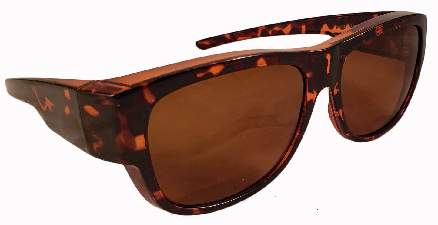 Womens Fit Over Sunglasses in Tortoise Colors - Wear Over Glasses - Polarized
