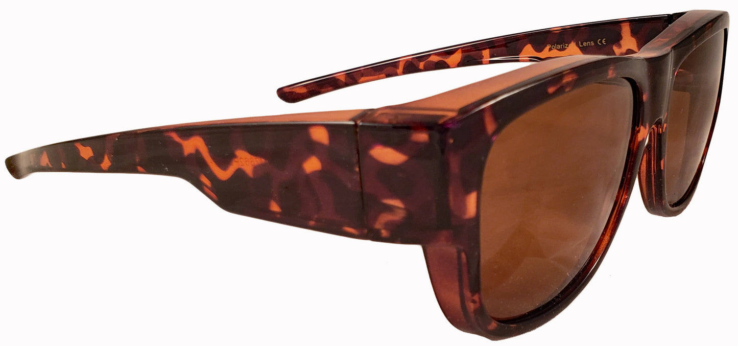 Womens Fit Over Sunglasses in Tortoise Colors - Wear Over Glasses - Polarized