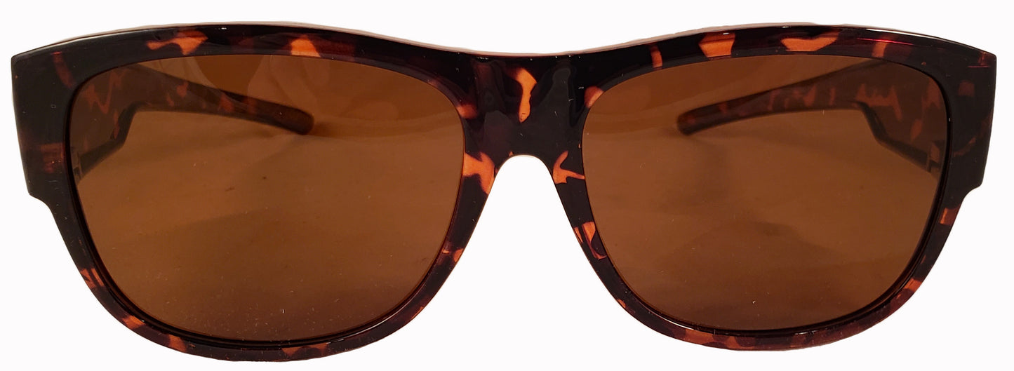 Womens Fit Over Sunglasses in Tortoise Colors - Wear Over Glasses - Polarized