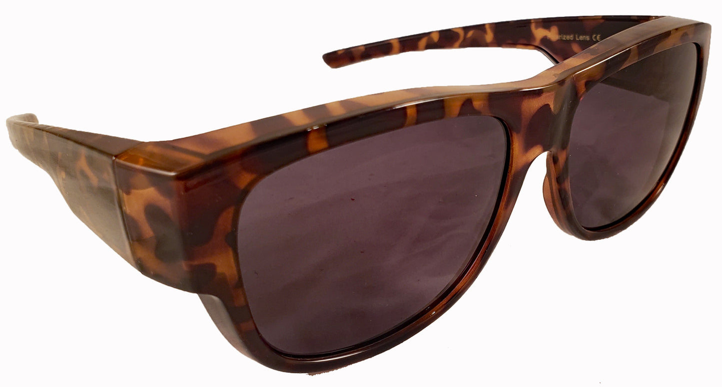 Womens Fit Over Sunglasses in Tortoise Colors - Wear Over Glasses - Polarized