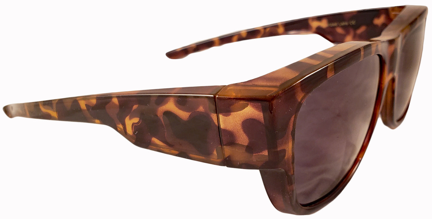 Womens Fit Over Sunglasses in Tortoise Colors - Wear Over Glasses - Polarized