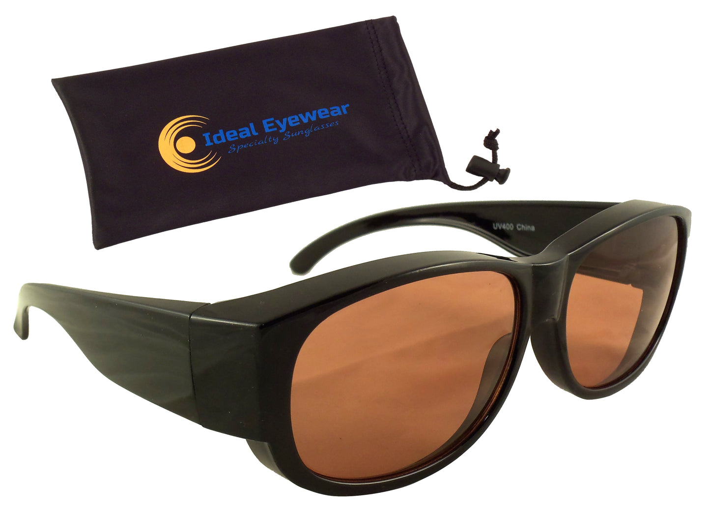 Fit Over Sunglasses with Blue Blocking HD Driving Lens - Wear Over Prescription Glasses for Men or Women - Ideal Eyewear