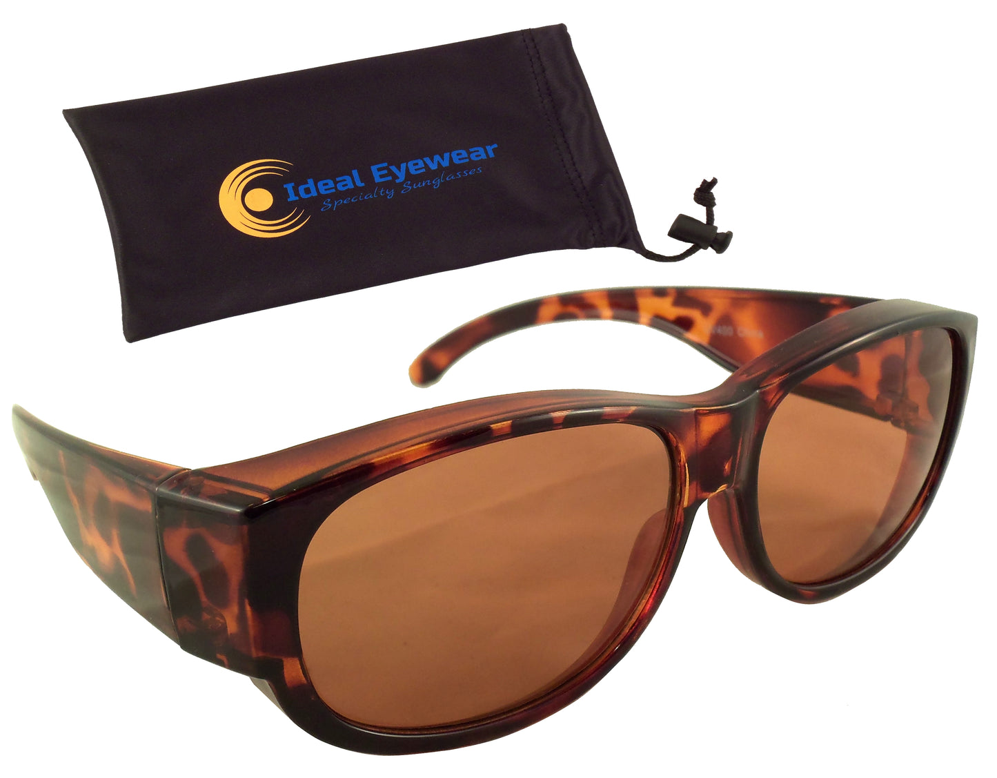 Fit Over Sunglasses with Blue Blocking HD Driving Lens - Wear Over Prescription Glasses for Men or Women - Ideal Eyewear