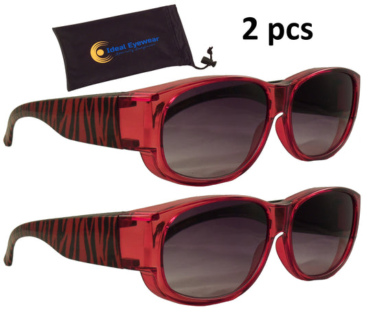 Tiger Print Fit Over Sunglasses - Wear Over Glasses (2 pack)