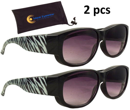 Zebra Print Fit Over Sunglasses - Wear Over Glasses
