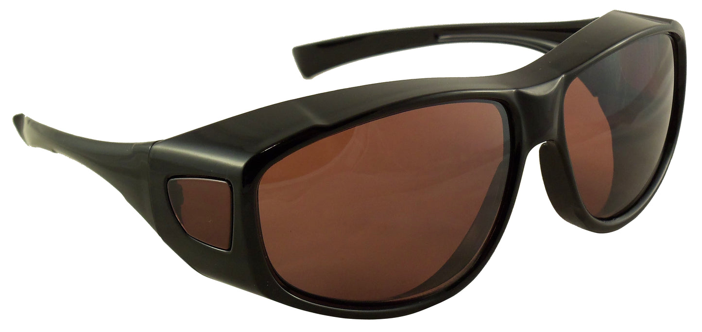 Fit Over Sunglasses with Blue Blocker HD Driving Lens - Wear Over Prescription Glasses for Men or Women - Ideal Eyewear