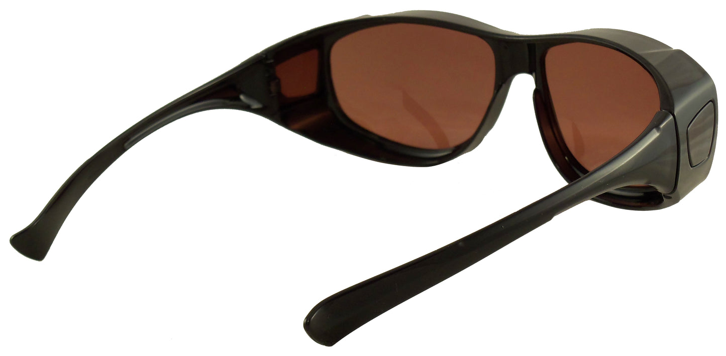 Fit Over Sunglasses with Blue Blocker HD Driving Lens - Wear Over Prescription Glasses for Men or Women - Ideal Eyewear