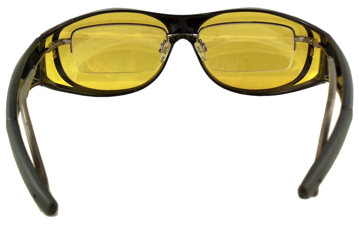 Night Driving Fit Over Sunglasses with Yellow Lenses - Wear Over Prescription Glasses for Men or Women - Ideal Eyewear