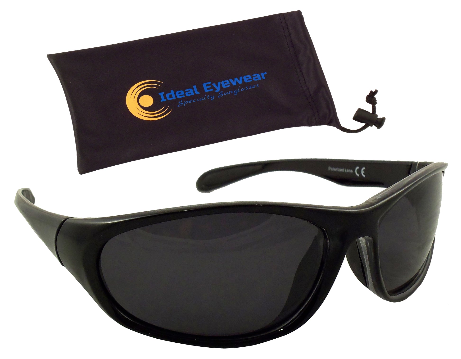 Color Lens Polarized Sunglasses - Ultra Light Sports Wrap Sunglasses - No Slip Rubberized Nose and Temple - Ideal Eyewear