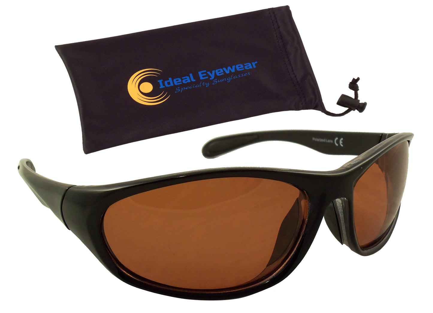 Color Lens Polarized Sunglasses - Ultra Light Sports Wrap Sunglasses - No Slip Rubberized Nose and Temple - Ideal Eyewear