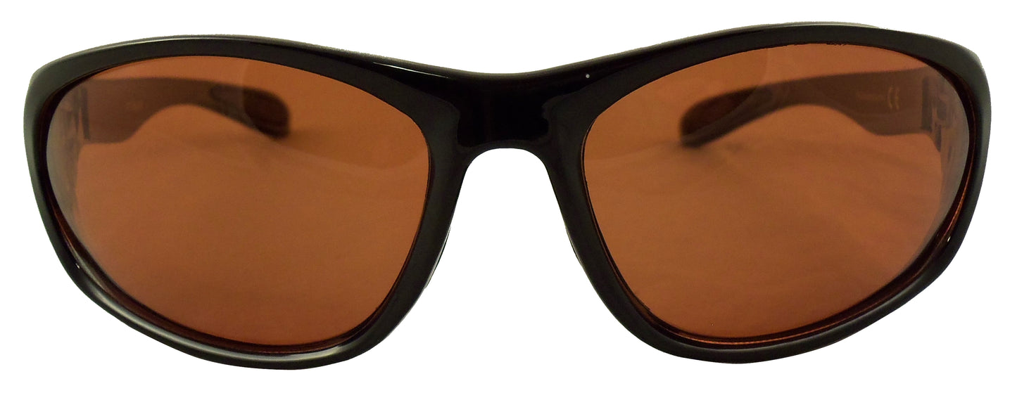 Color Lens Polarized Sunglasses - Ultra Light Sports Wrap Sunglasses - No Slip Rubberized Nose and Temple - Ideal Eyewear