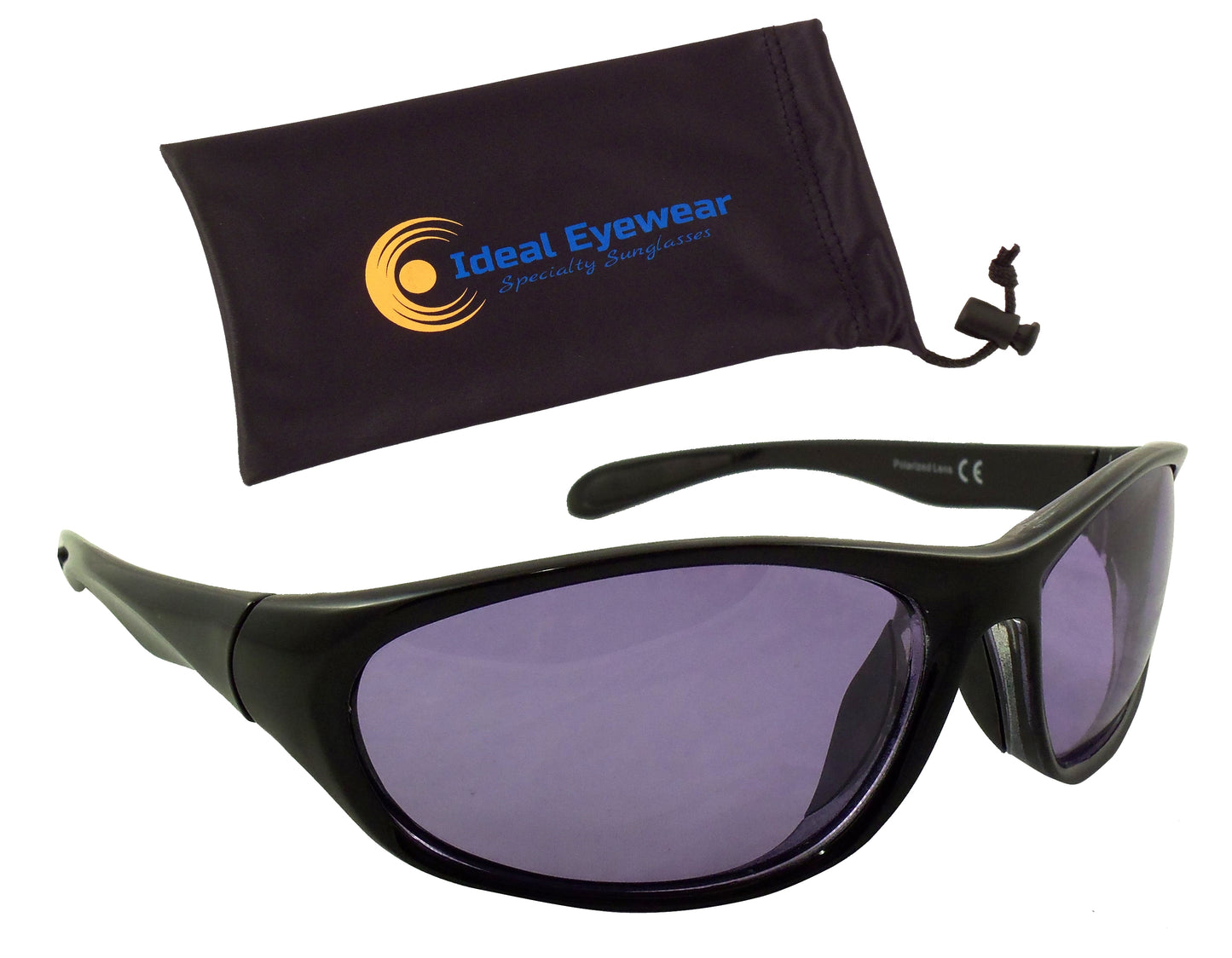 Color Lens Polarized Sunglasses - Ultra Light Sports Wrap Sunglasses - No Slip Rubberized Nose and Temple - Ideal Eyewear