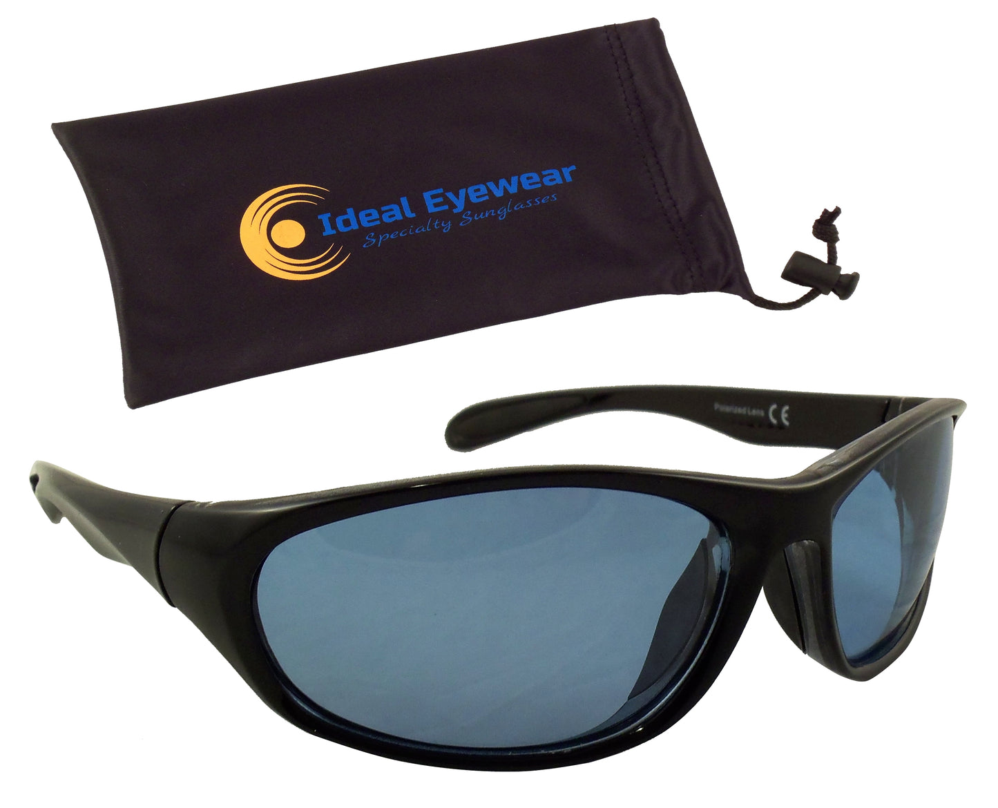 Color Lens Polarized Sunglasses - Ultra Light Sports Wrap Sunglasses - No Slip Rubberized Nose and Temple - Ideal Eyewear