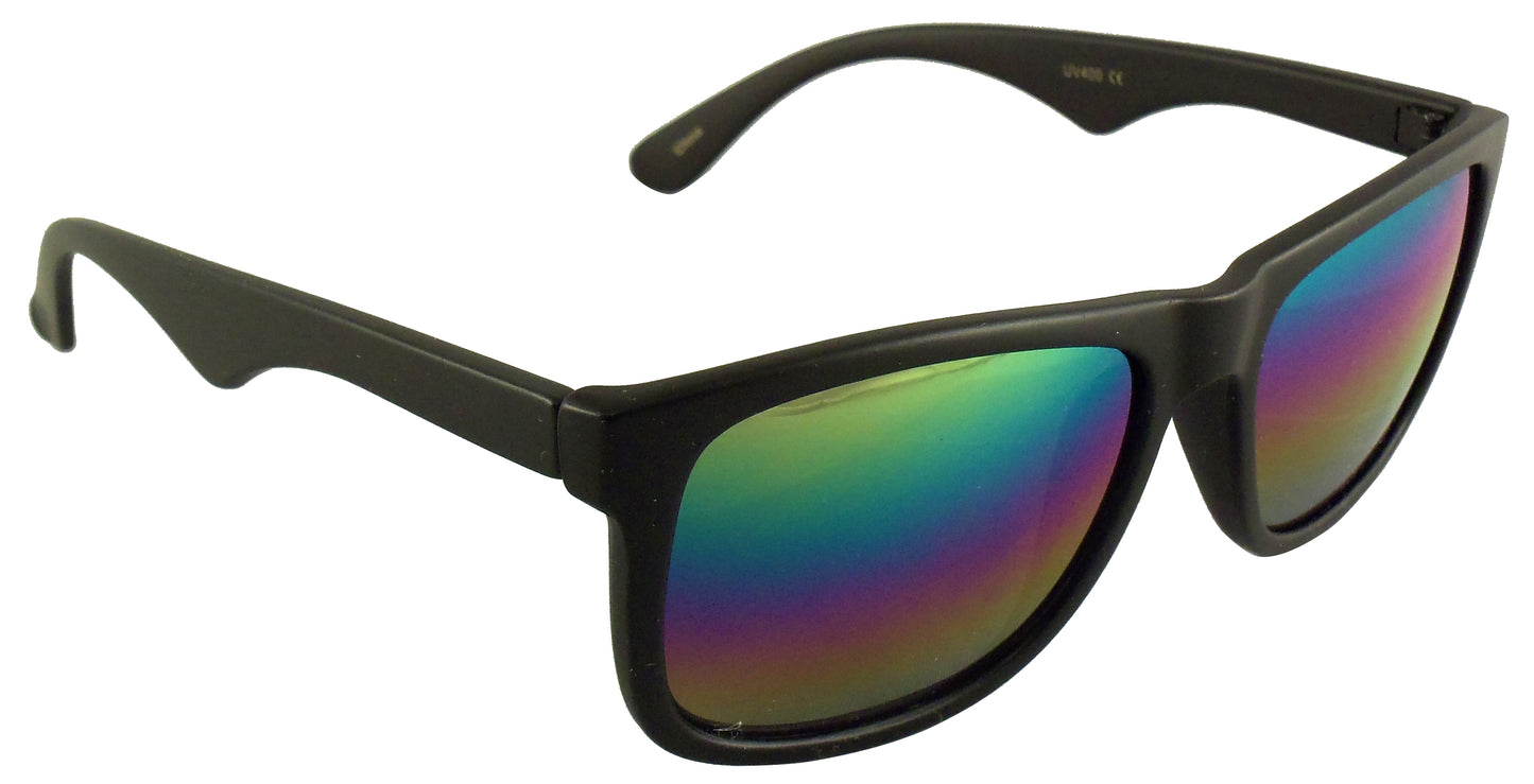 Rainbow Reflective Sunglasses - Mirrored Gradient Lens - Retro Style, UV400 - Ideal Eyewear