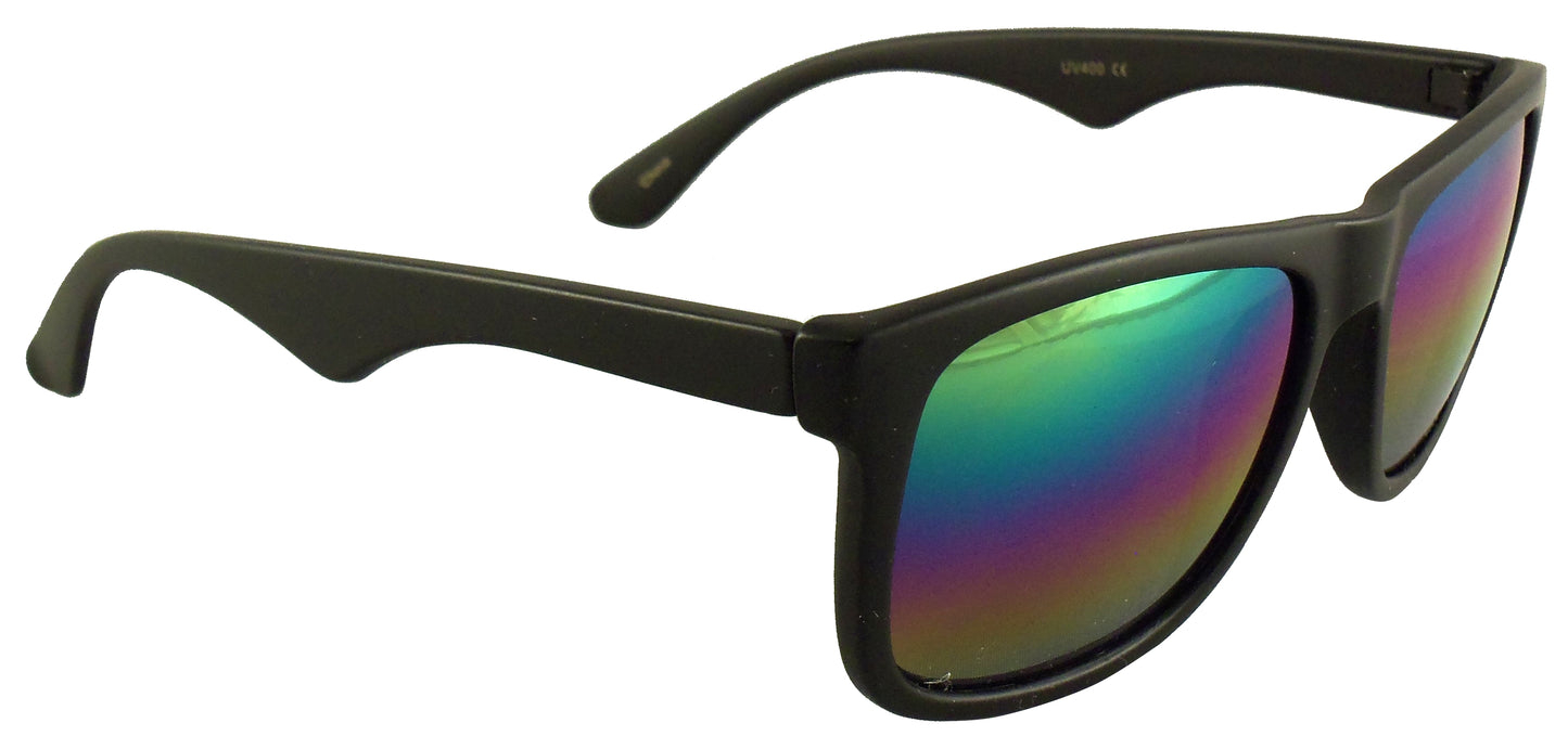 Rainbow Reflective Sunglasses - Mirrored Gradient Lens - Retro Style, UV400 - Ideal Eyewear