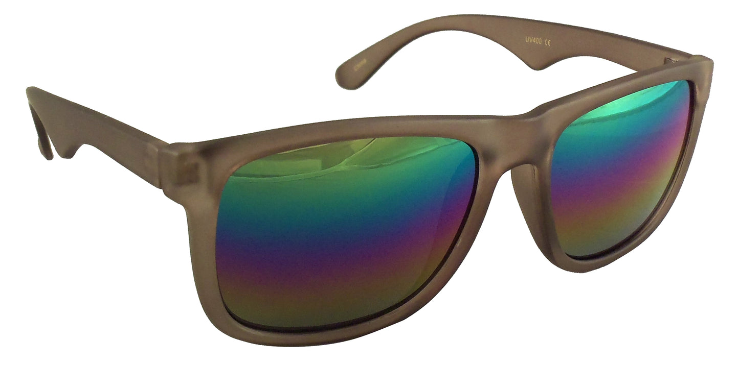 Rainbow Reflective Sunglasses - Mirrored Gradient Lens - Retro Style, UV400 - Ideal Eyewear