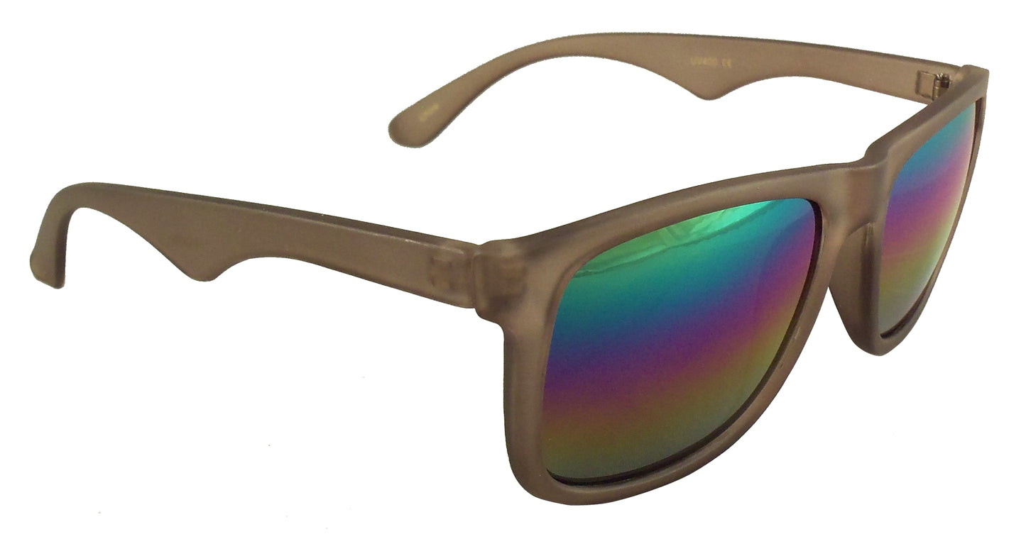 Rainbow Reflective Sunglasses - Mirrored Gradient Lens - Retro Style, UV400 - Ideal Eyewear