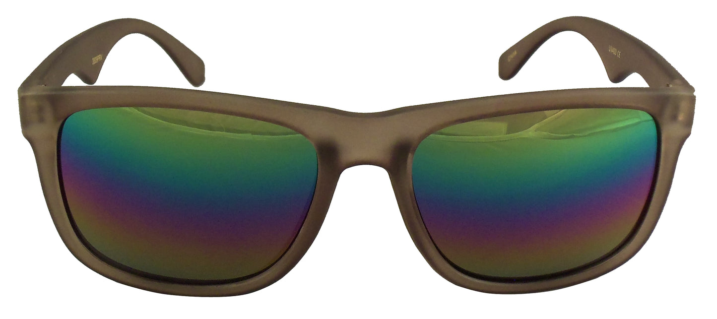 Rainbow Reflective Sunglasses - Mirrored Gradient Lens - Retro Style, UV400 - Ideal Eyewear