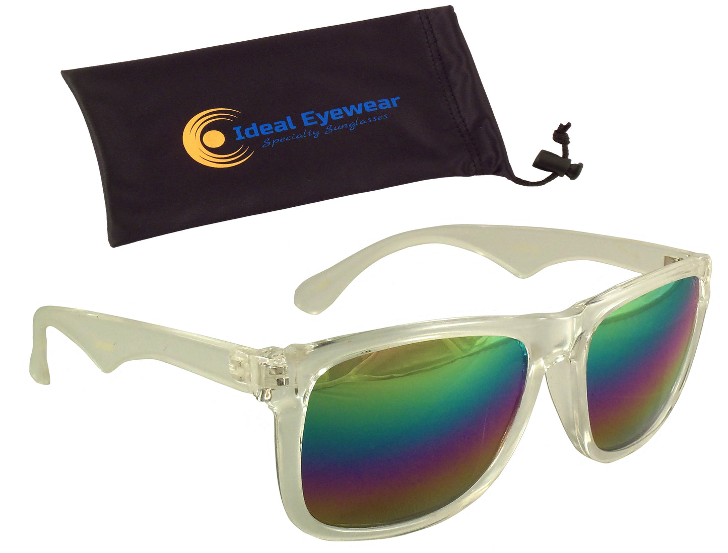 Rainbow Reflective Sunglasses - Mirrored Gradient Lens - Retro Style, UV400 - Ideal Eyewear