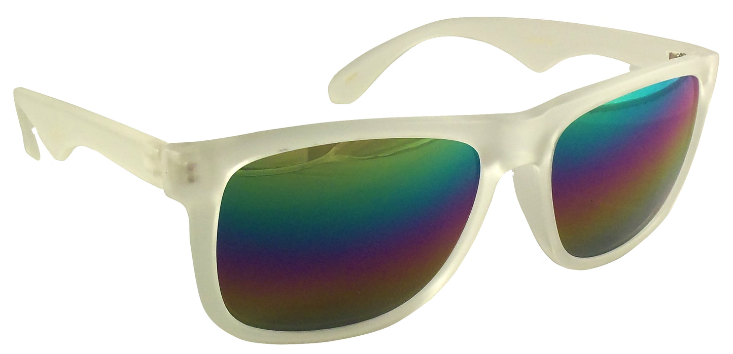 Rainbow Reflective Sunglasses - Mirrored Gradient Lens - Retro Style, UV400 - Ideal Eyewear