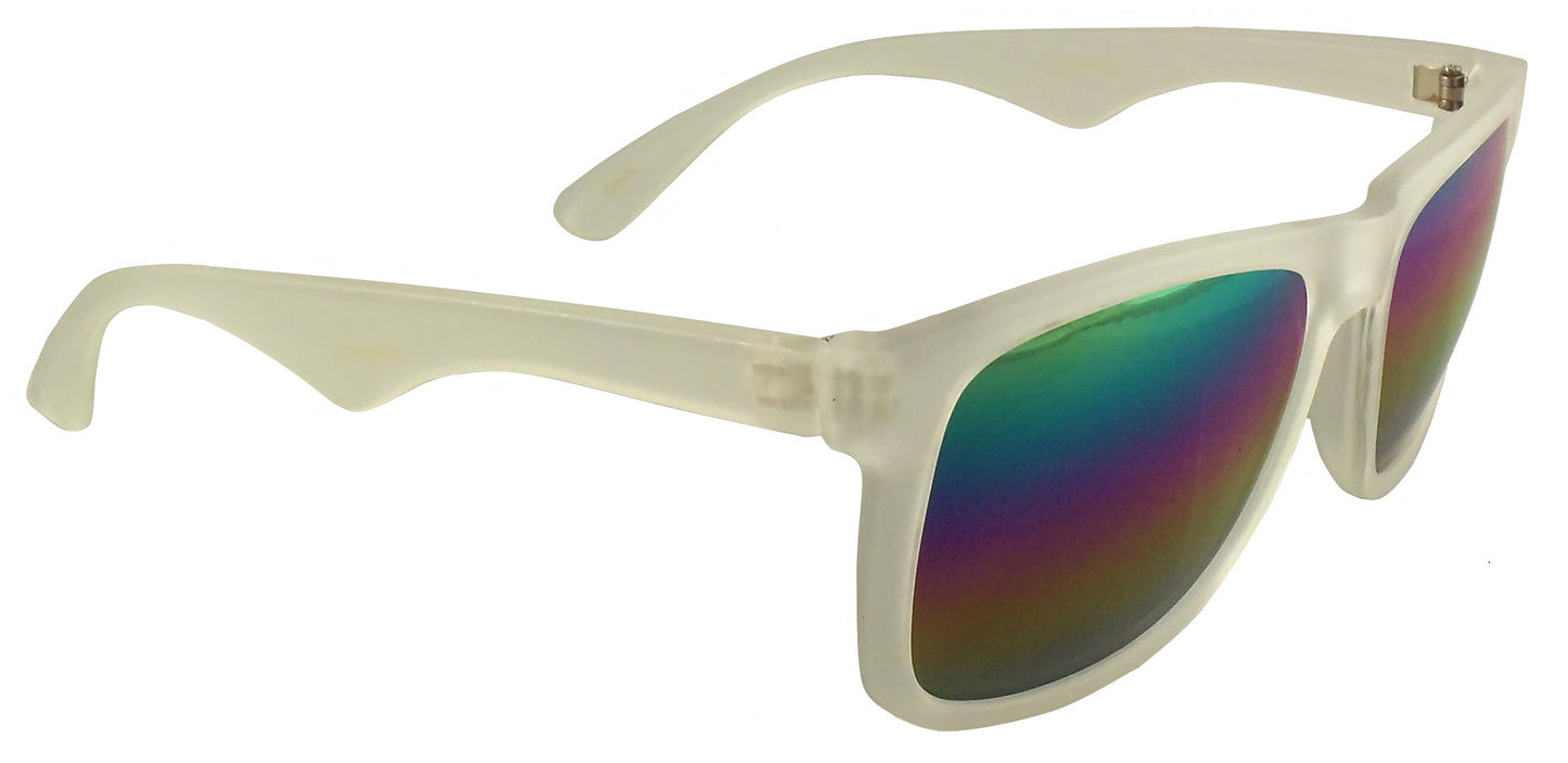 Rainbow Reflective Sunglasses - Mirrored Gradient Lens - Retro Style, UV400 - Ideal Eyewear