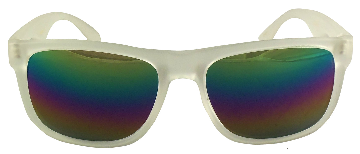 Rainbow Reflective Sunglasses - Mirrored Gradient Lens - Retro Style, UV400 - Ideal Eyewear