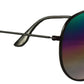 Rainbow Reflective Aviator Sunglasses - Mirrored Gradient Lens - Retro Style - UV400 - Ideal Eyewear