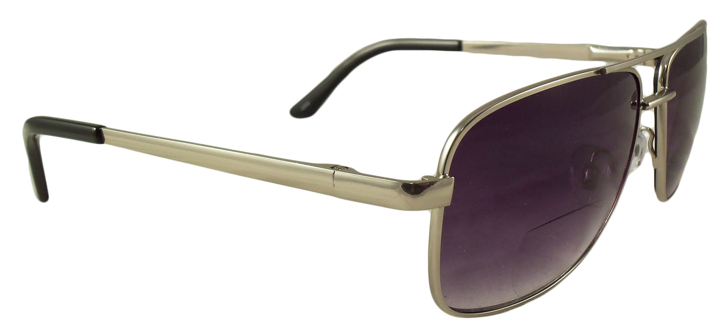 Mens Bifocal Sunglasses - Low Profile Sun Readers - Antiglare Reading Glasses - Gradient UV400 Lens - Ideal Eyewear