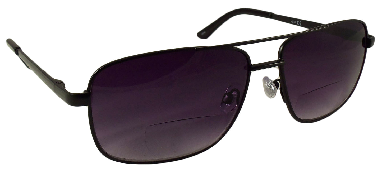 Mens Bifocal Sunglasses - Low Profile Sun Readers - Antiglare Reading Glasses - Gradient UV400 Lens - Ideal Eyewear