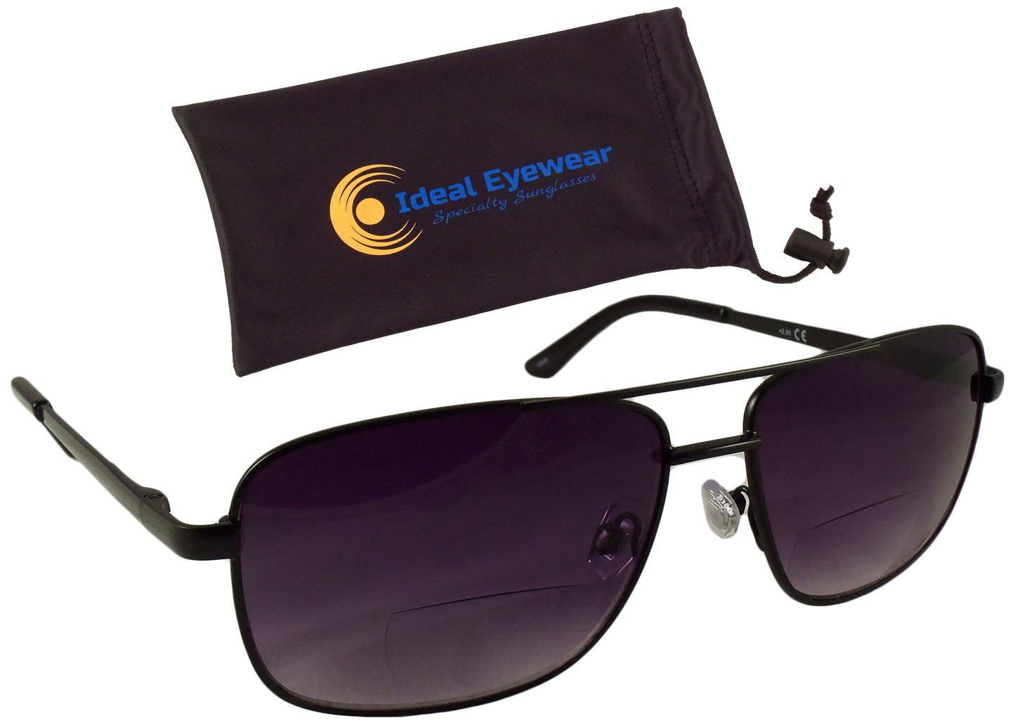 Mens Bifocal Sunglasses - Low Profile Sun Readers - Antiglare Reading Glasses - Gradient UV400 Lens - Ideal Eyewear