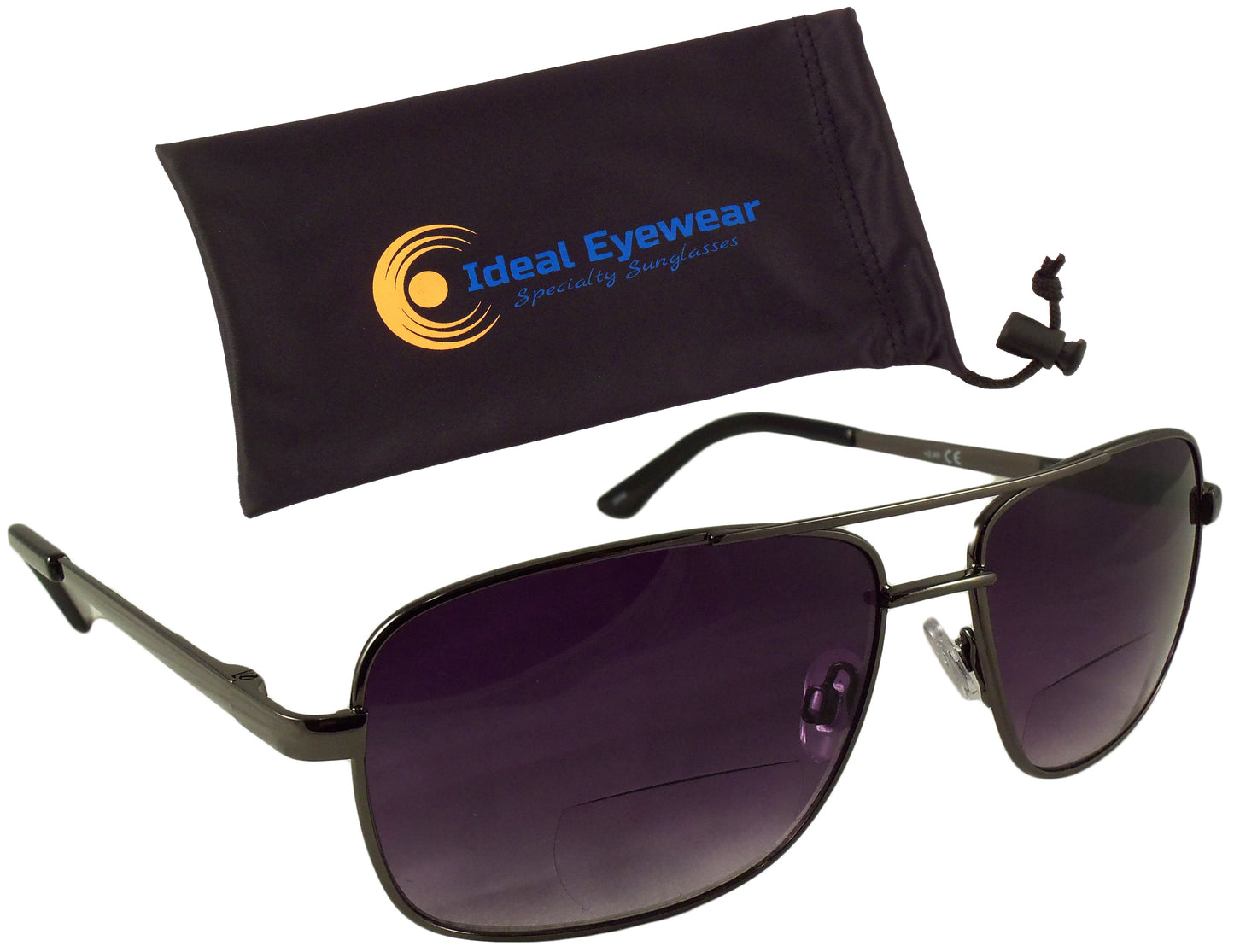 Mens Bifocal Sunglasses - Low Profile Sun Readers - Antiglare Reading Glasses - Gradient UV400 Lens - Ideal Eyewear