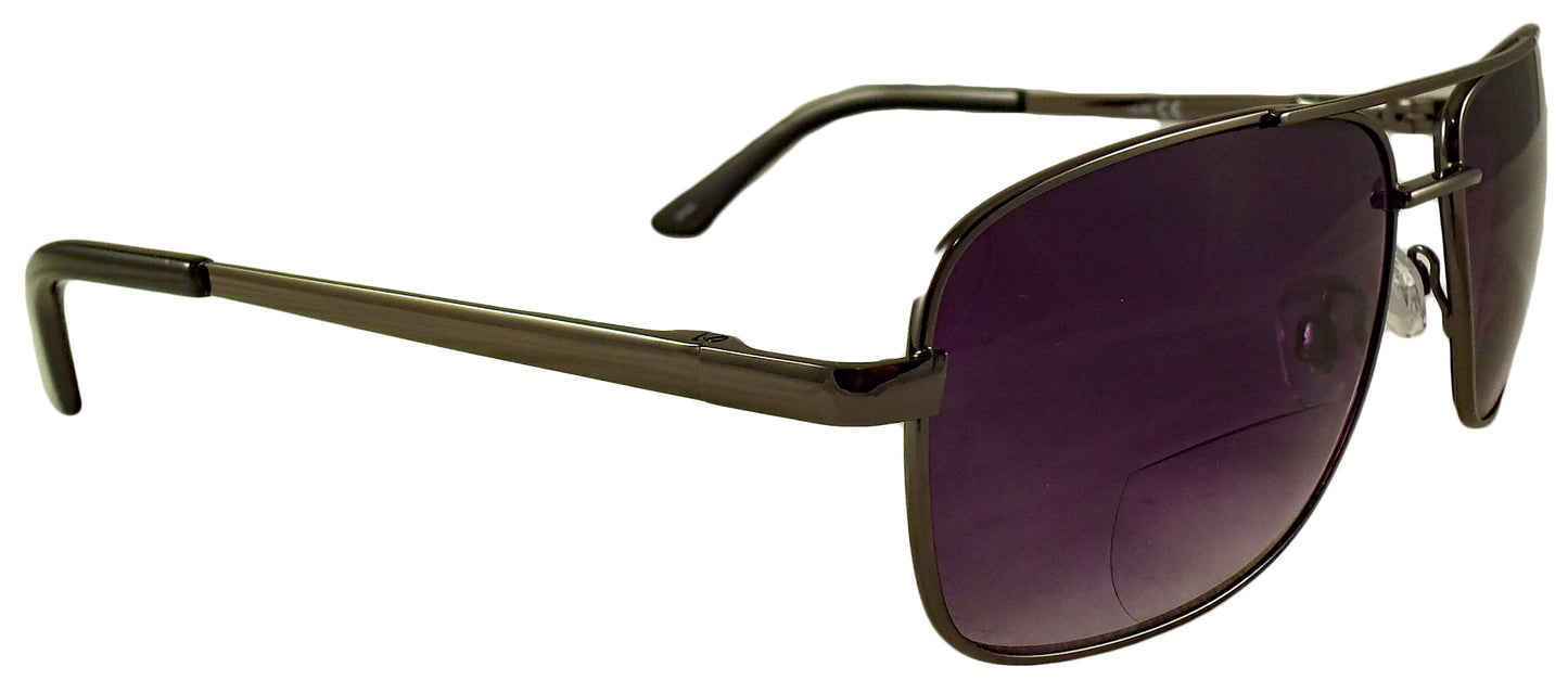 Mens Bifocal Sunglasses - Low Profile Sun Readers - Antiglare Reading Glasses - Gradient UV400 Lens - Ideal Eyewear