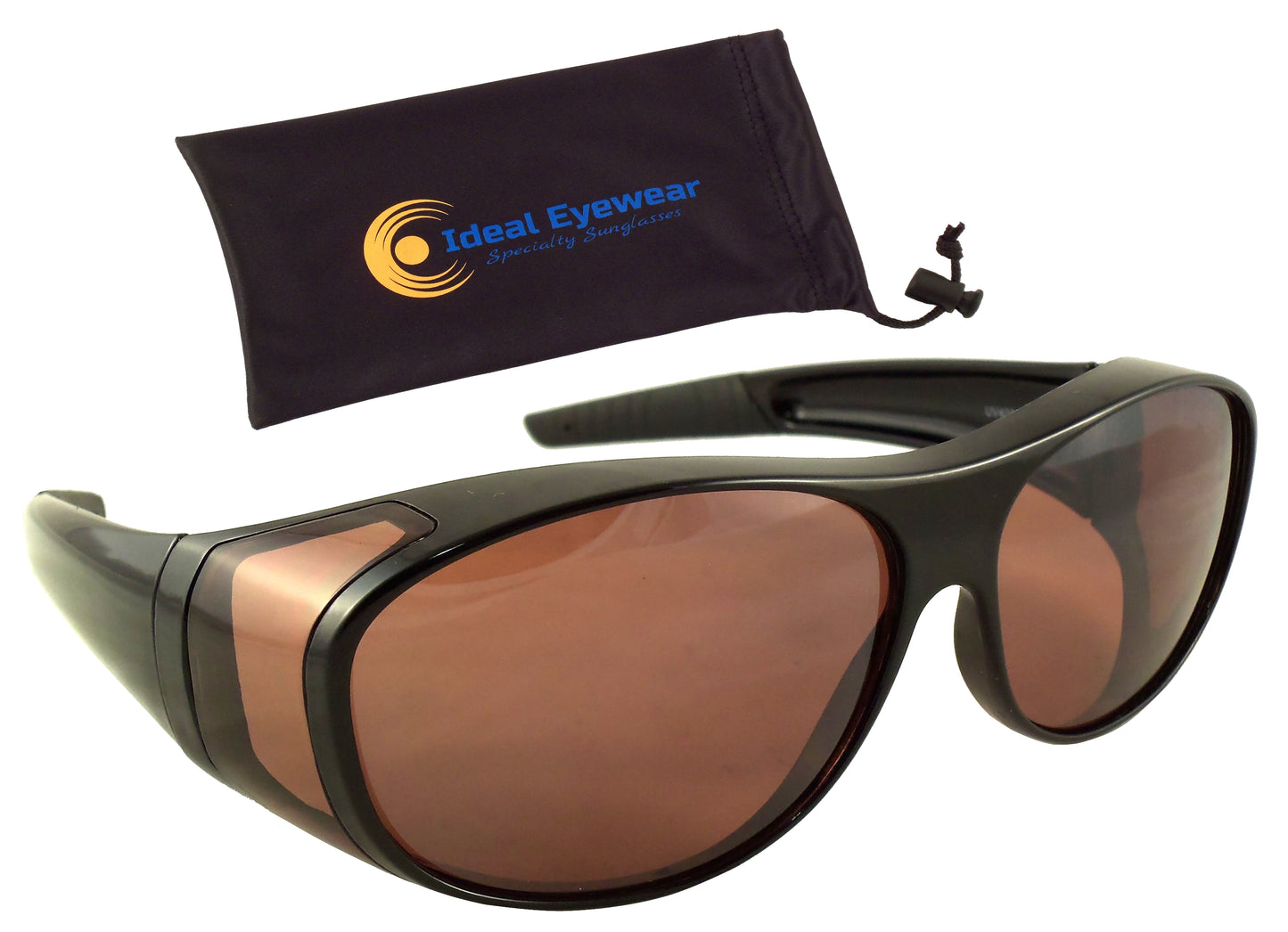 Fit Over Sunglasses with Blue Blocking HD Driving Lens - Wear Over Prescription Glasses for Men or Women - Ideal Eyewear